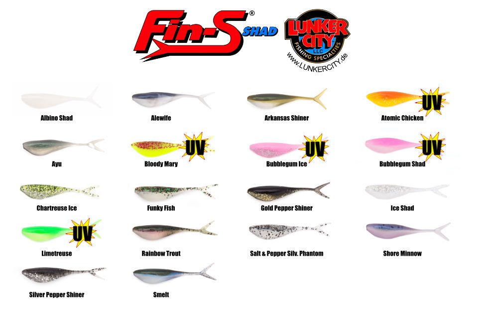 Fin-S SHAD Farbtabelle
